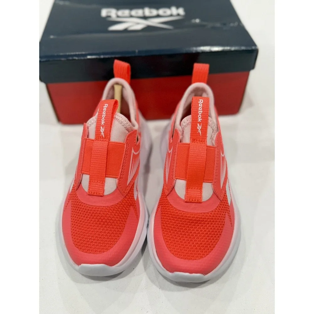 Reebok Lite Spinner Unisex Kids Sz 11 kids Slip-On Mesh Sneakers Pink/White scho